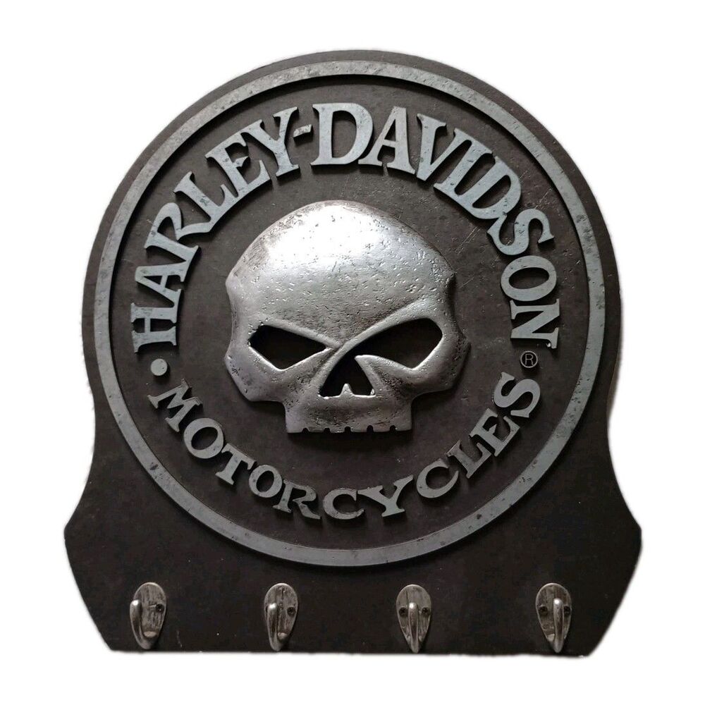 Harley-Davidson Willie G Skull 4 Hook Key Rack Wall Decor Biker Garage Man Cave